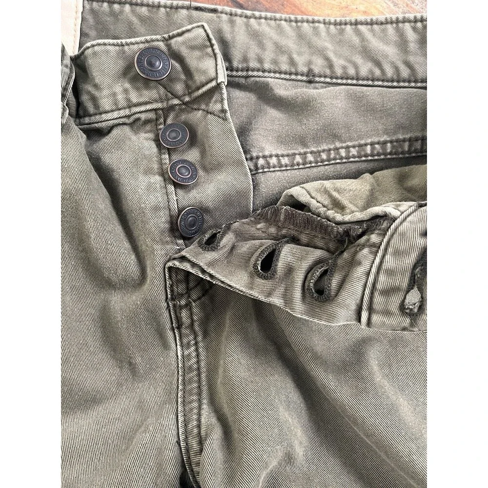 Abercrombie & Fitch Slim Straight Button Fly Jeans Mens 28 x 30 Green Y2K Retro